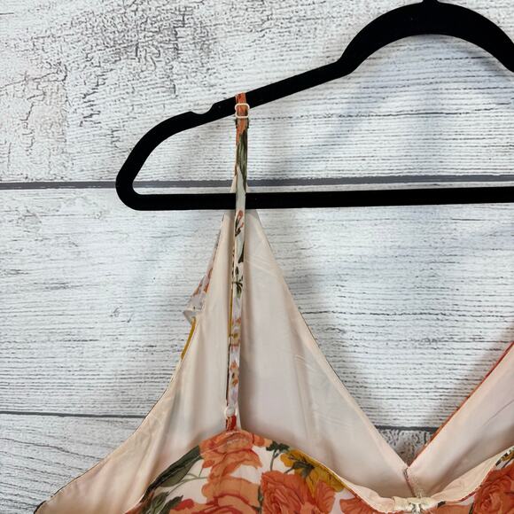 Shein Curve Plus Size Fall Orange Yellow Sleeveless Ruffle Midi Dress Size 4XL - Picture 4 of 7